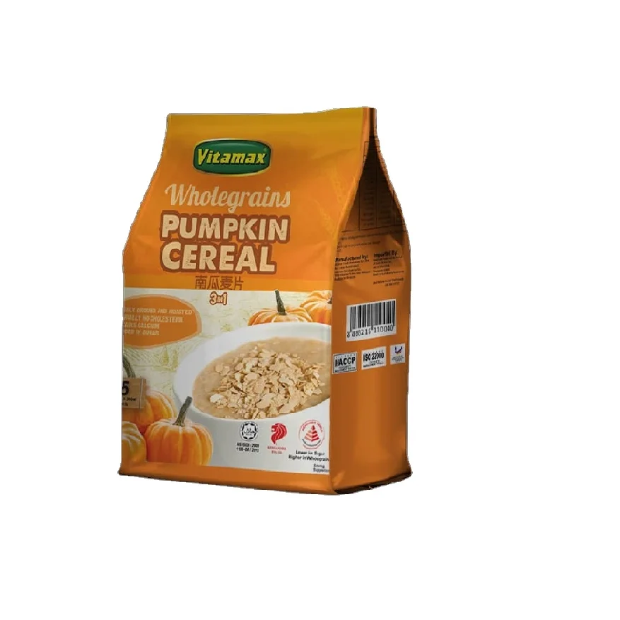 OEM Pumpkin Smooth Taste Breakfast Oat Wheat Baked Vitamax Instant Wholegrains Cereal 30g x 15s x 20p