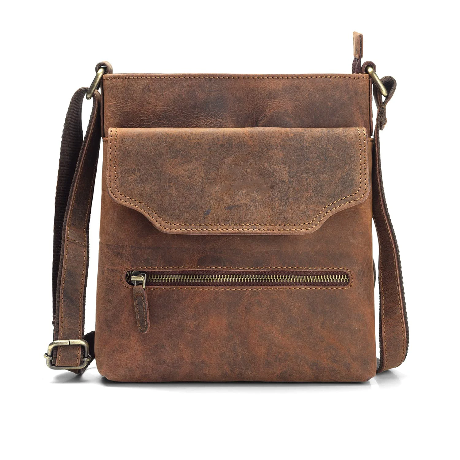 Crossbody Messenger Bag Handmade Genuine Leather Vintage Unisex Sling Leather Messenger Bag For Sale