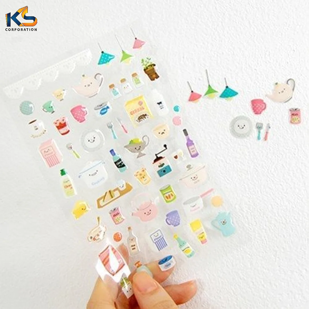 Custom Self Adhesive Clear Logo Kiss Cut Stickers On Sheets Personalized Custom made Transparent Sticker Sheets