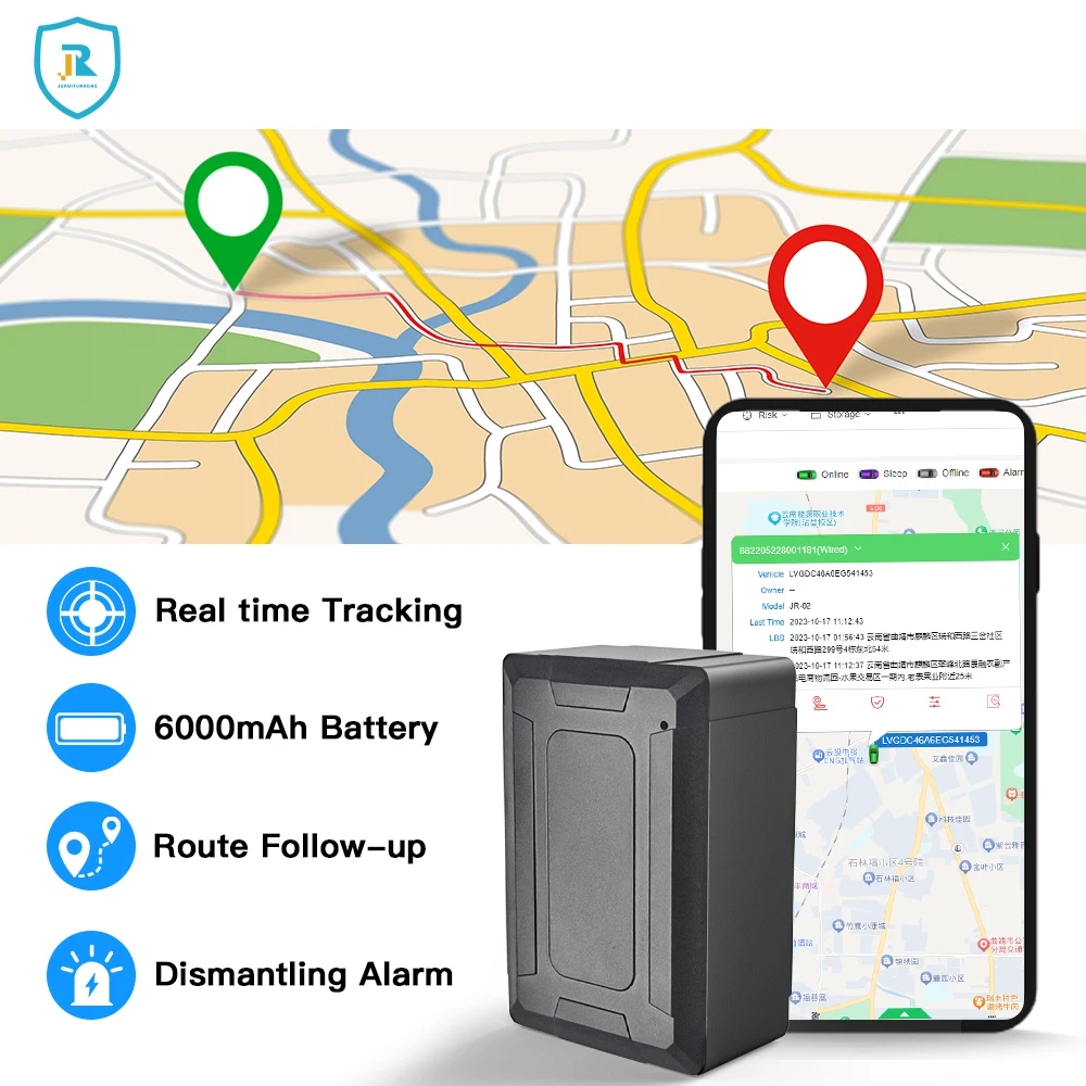 Беспроводной GPS-трекер для контейнера с длительным сроком службы батареи беспроводное GPS устройство слежения за автомобилем датчиком освещенности