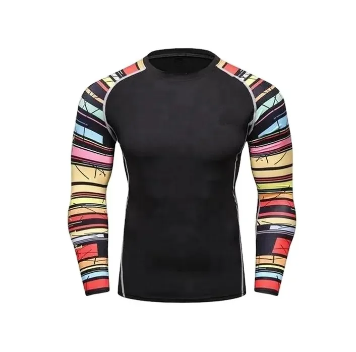 2023 Sublimation Printed Customized Colors And Design Quick Dry Polyester Fitted Plus Size MMA Rash Guard
