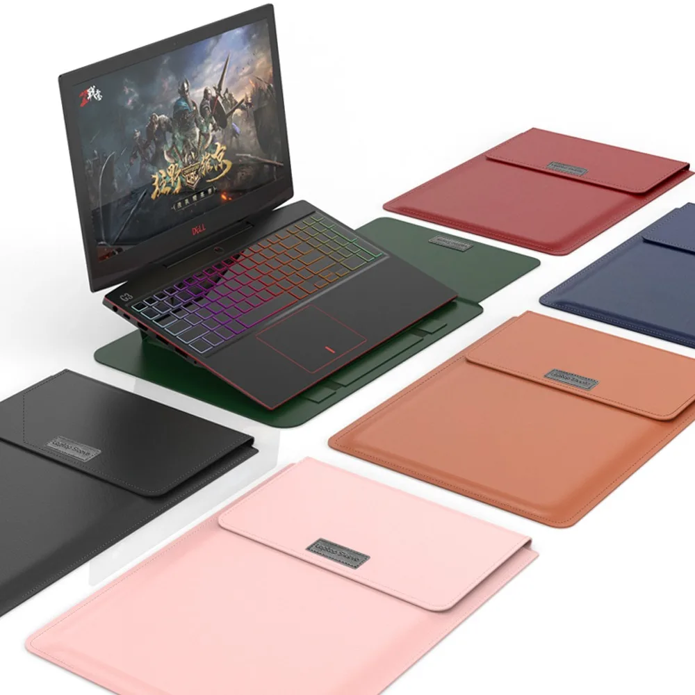 Waterproof PU Leather Computer  Sleeve Bag Air Pro M1 2021 4 in 1 Stand Holder Laptop Case Accessory Bags