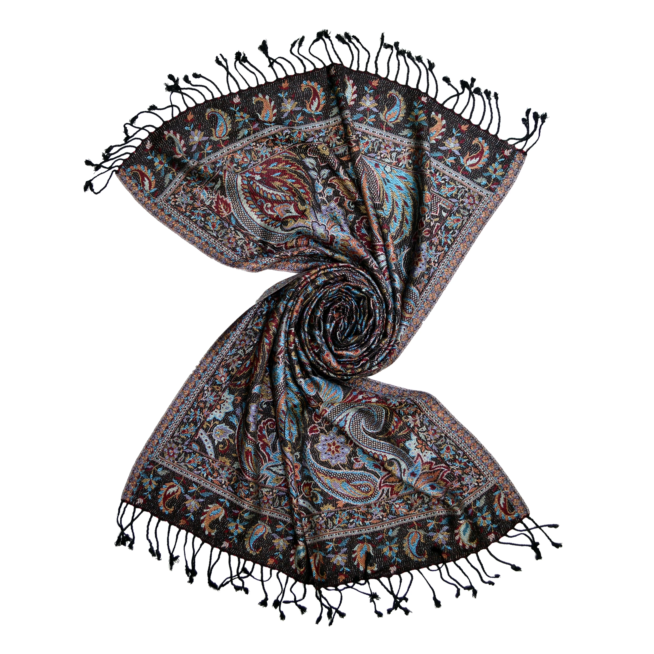 Designer Paisley Pattern Jamavar pashmina 100% rayon viscose for women wear premium quality pashmina shawls