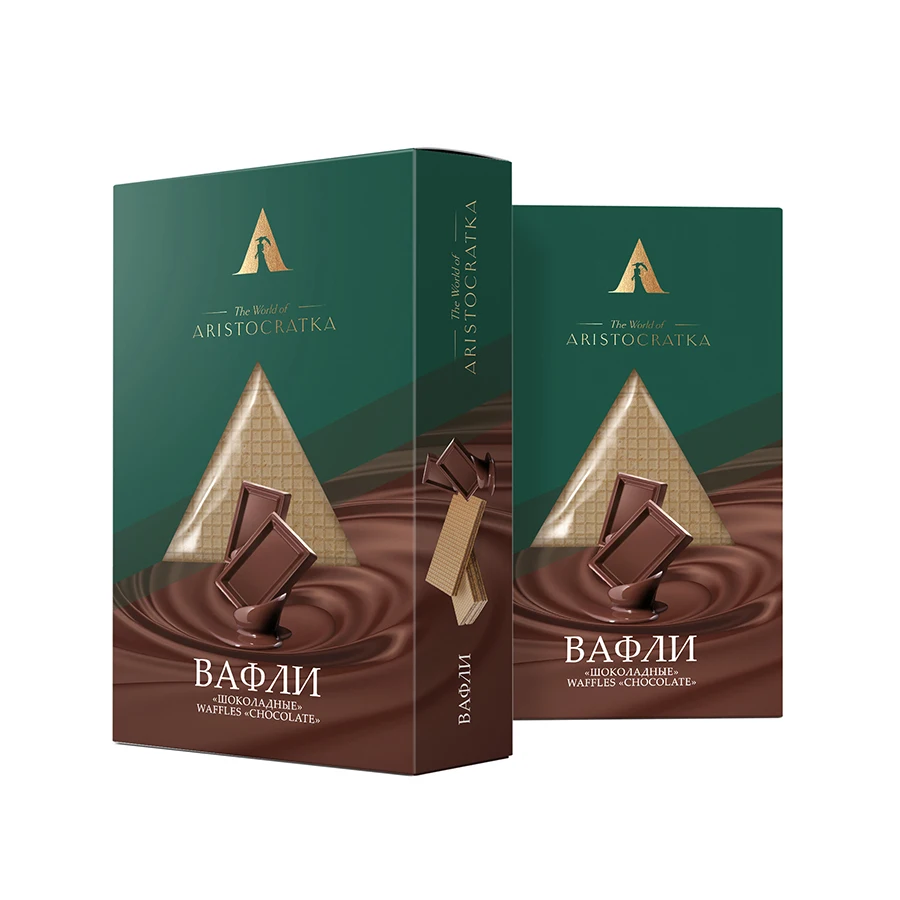 Halal Natural Ingredients Chocolate Flavored Confectionery Wafer 300 g Natural Taste Pastry Chocolate Waffles For Food Halal