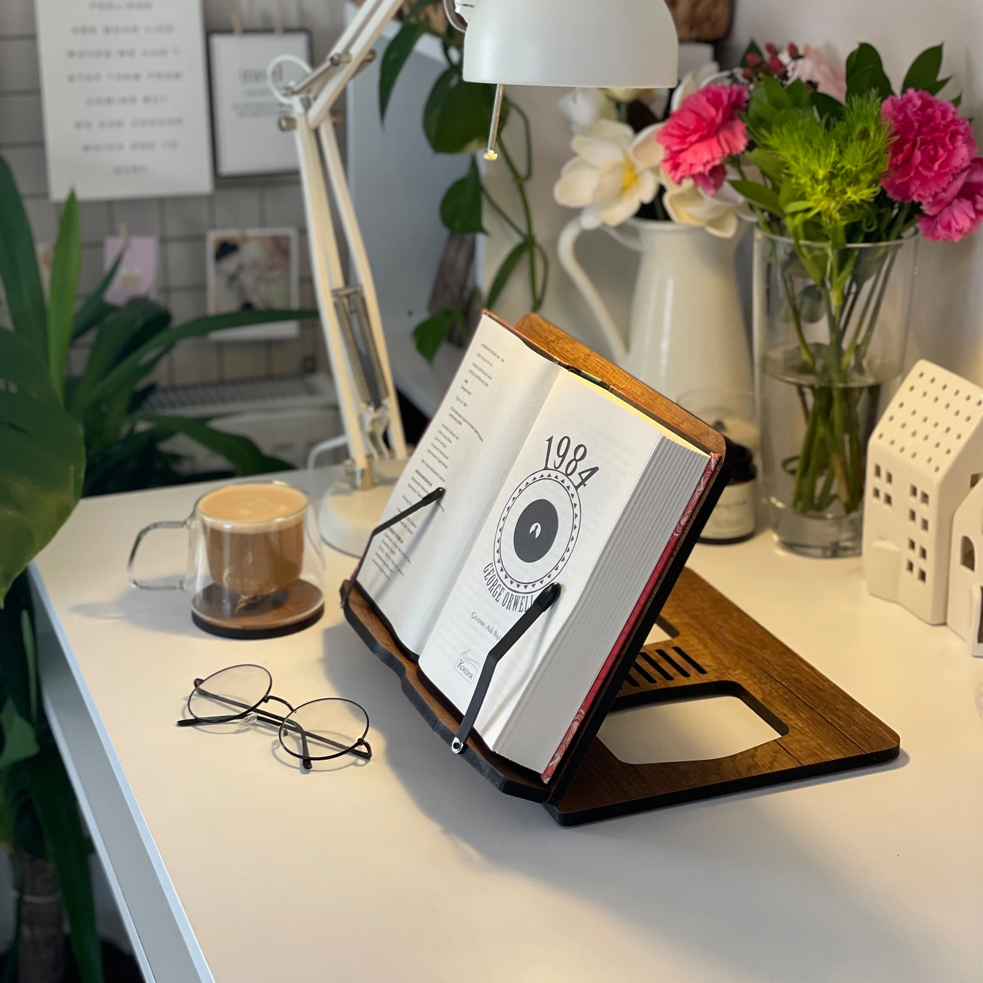 Sample Wooden Book & Cookbook Stand 5 Color Small Large Foldable Portable Recipe and Tablet Holder