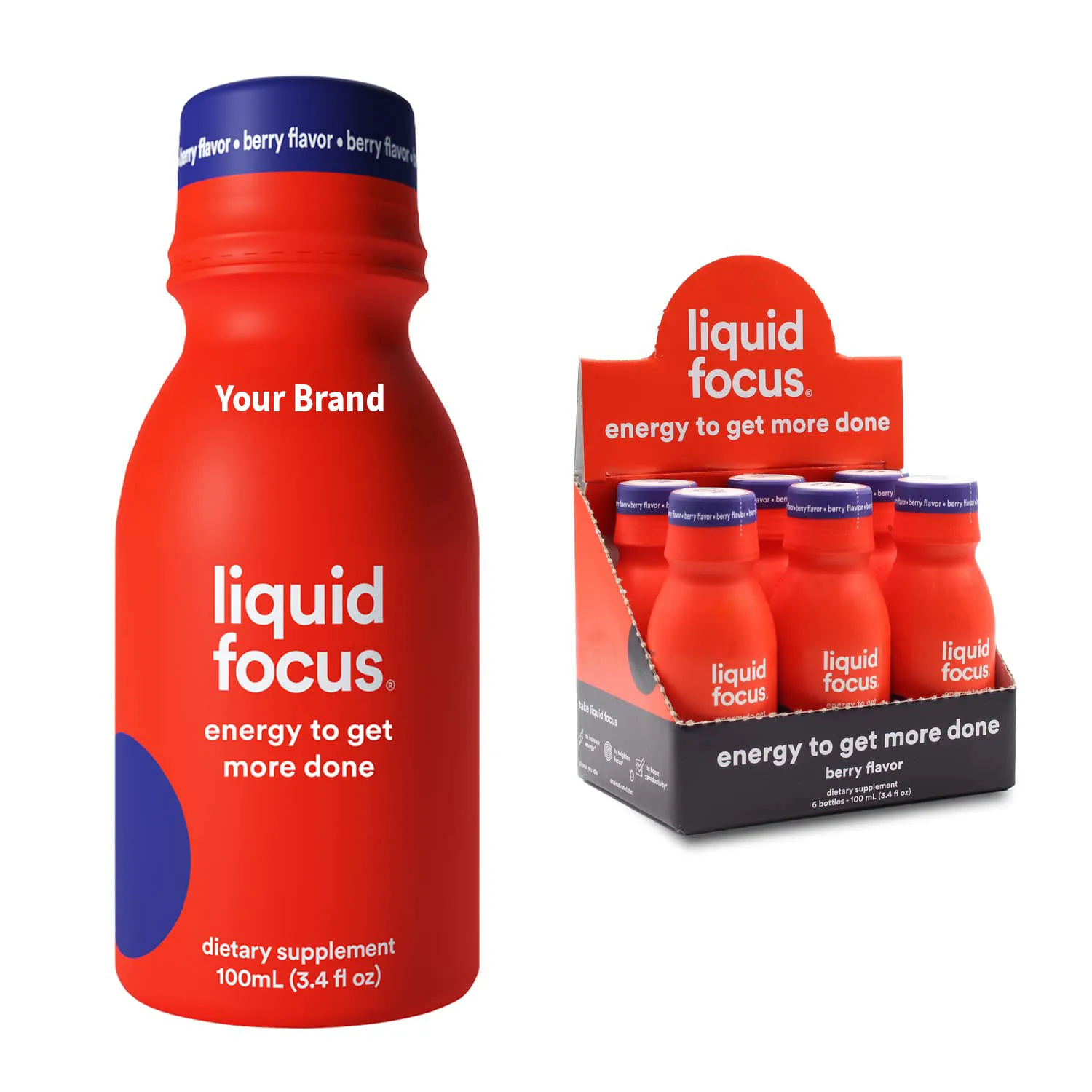 Energy Shot Liquid Focus Nootropic Smart Drink with Powerful Antioxidants & Adaptogenic Herbs for Energy and Concentration