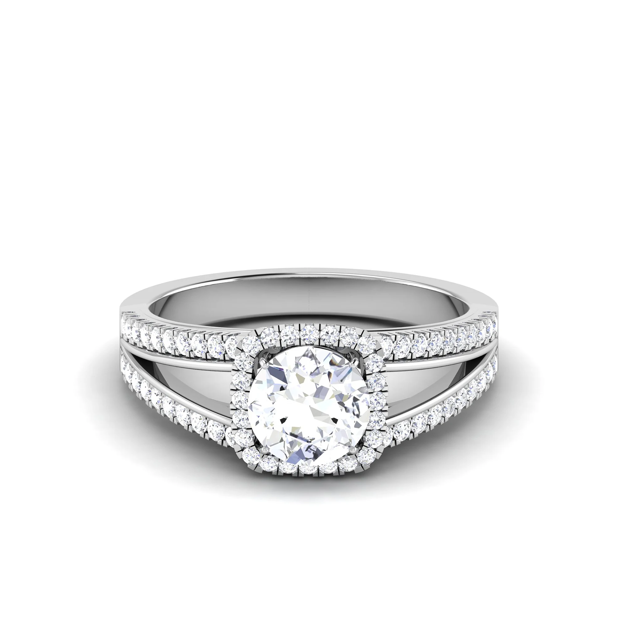 Luxury Classic Genuine Round Diamond Solitaire Ring Engagement Rings Anniversary Gift Wedding Rings for Women 14K Real Gold