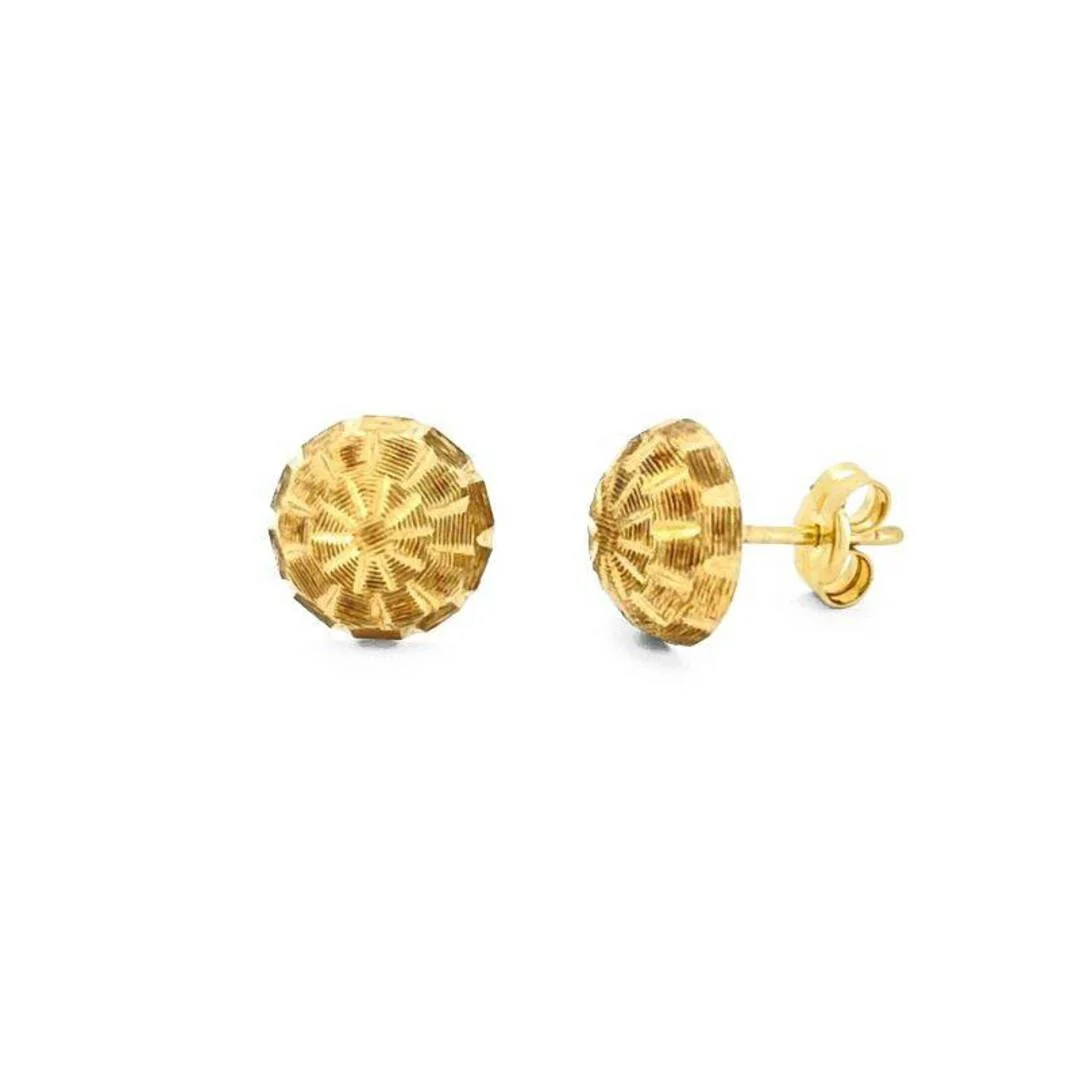14K Real Gold Butterfly Earrings  Classic Carved Design for Women  Spanish Craftsmanship  Ecofriendly Recycled Gold