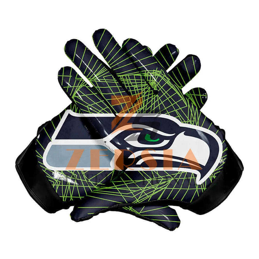 2022 New Arrival Custom Design Grip Football Receiver Gloves Adult Kids Outdoor American Football Gloves Supplier