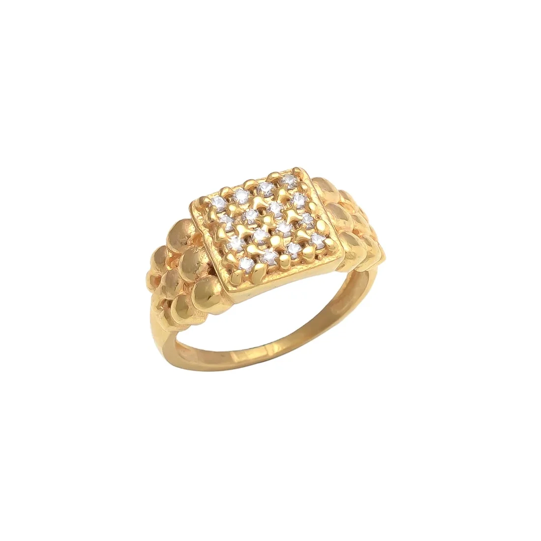 The Luxe Diamond Gold Ring! This stunning piece features exquisite diamonds on the side. For Men and Women