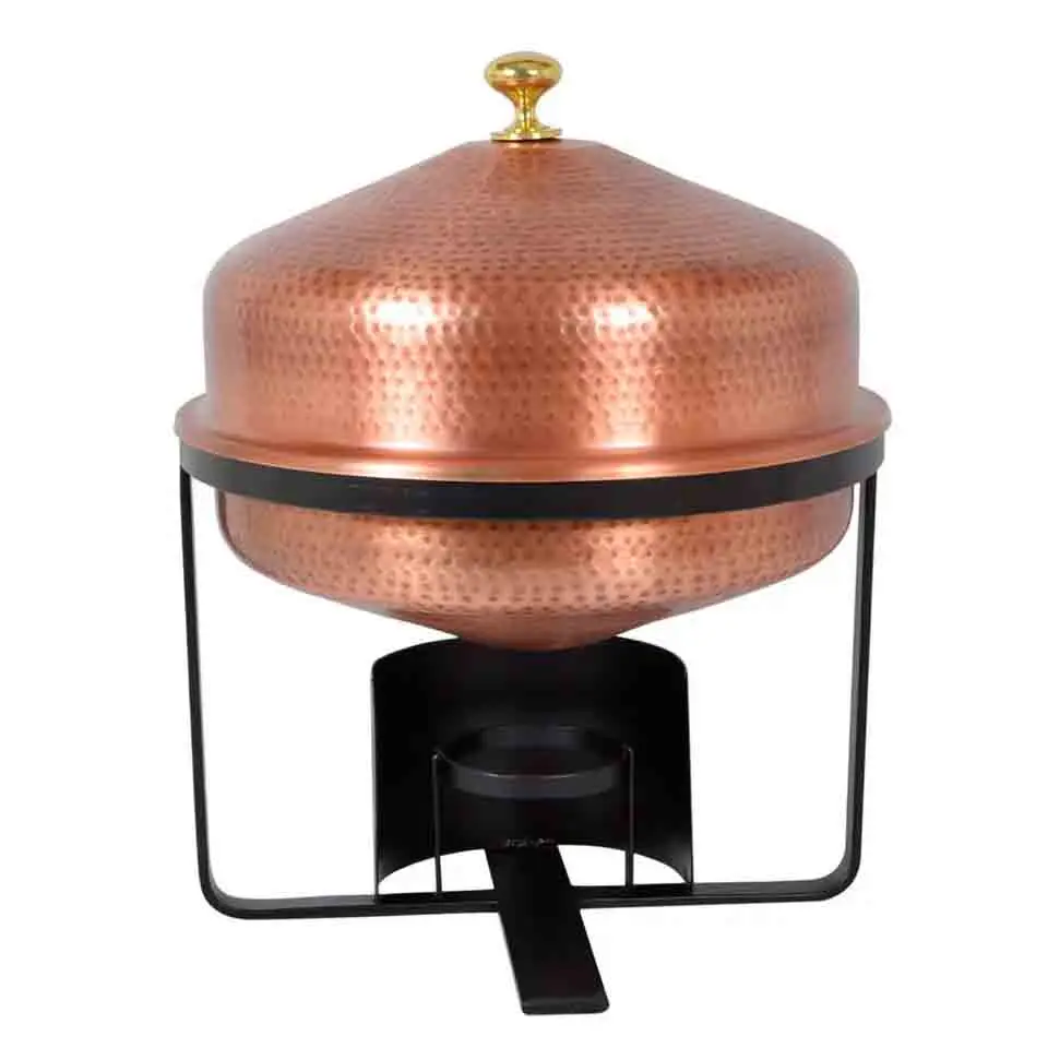 chaffing Supply Arabic Gold Finishing Food Serving Pot Wedding Display Dish Catering Equipment Pot with Hammered Lid Hot Selling