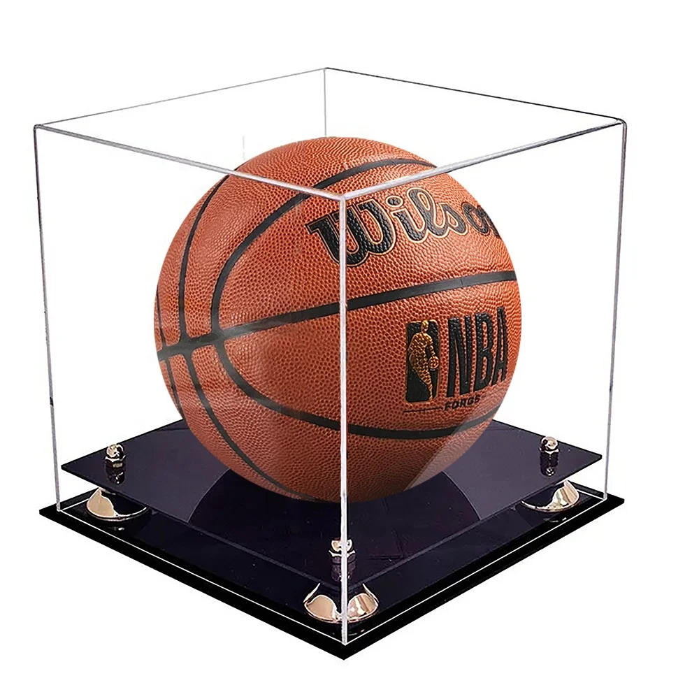 Wholesale UV Protection Transparent Acrylic Football Basketball Golf balls Display Box