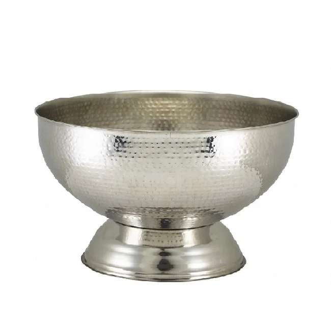 Tableware Hammered Round Bowl Vases Silver Shiny Metal Decorative Luxury Wedding Decoration Centerpieces Vase flower Bowl