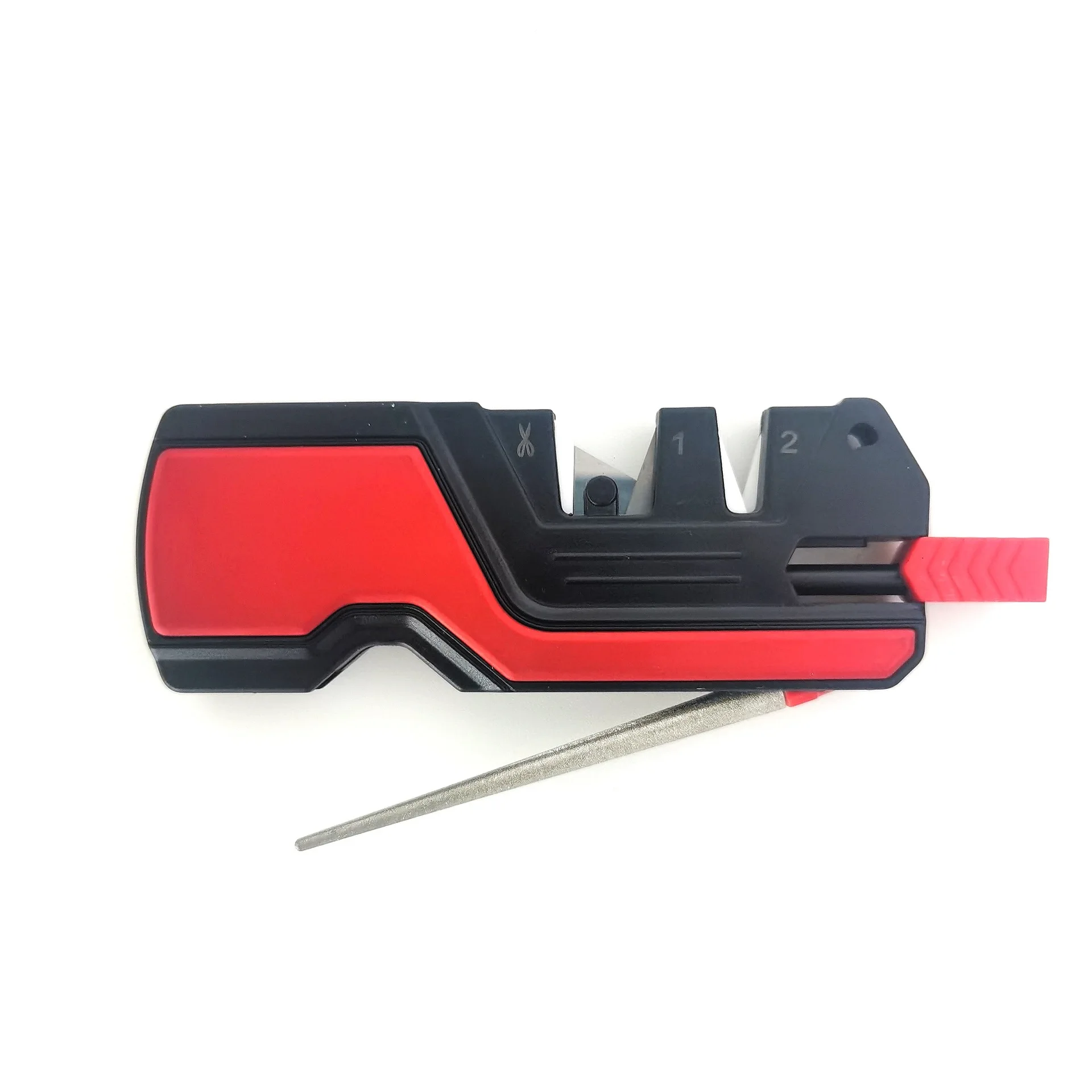 6-In-1 Knife Sharpener & Survival Tools Pocket Diamond Knife Sharpening Rod MultiPpurpose For Outdoor