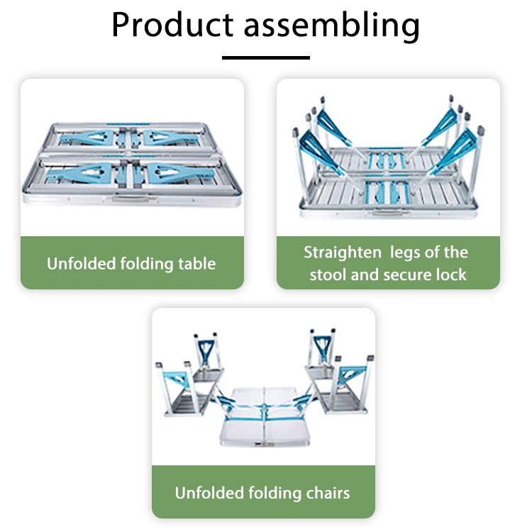 Lightweight Adjustable Portable Folding Aluminum Camp Table With Carry Handle