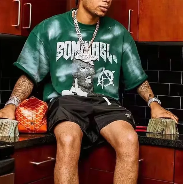 Custom manufacturer streetwear dtg printing crop tshirt heavyweight drop shoulder boxy cropped acid wash vintage t shirt for men