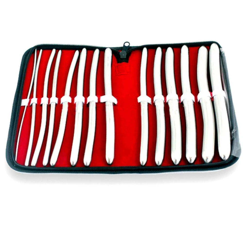 HEGAR SOUNDS DILATOR UTERINE URETHRAL DIAGNOSTIC GYNECOLOGY DOUBLE ENDED 14 PIECES SET SURGICAL KIT       MGI-226