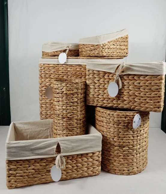 Wicker Laundry Baskets Storage Hamper Shelf Basket With Lining  home storage & organization OEM ODM