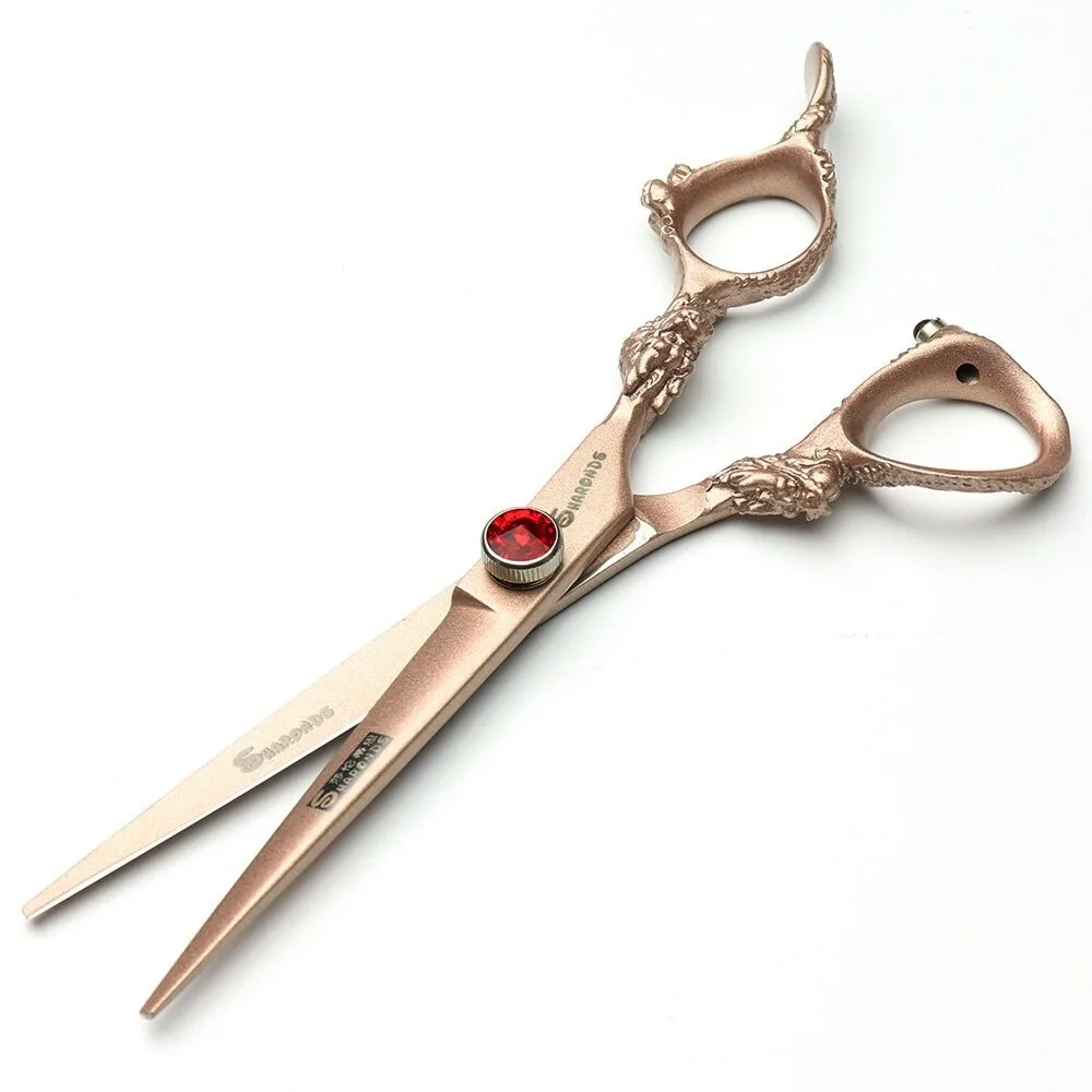 Rose Gold Knife Scissors Barbershop Accessories 6 Inch Professional Hairdressing Scissors Thinning Scissors Hair Cutting Tools