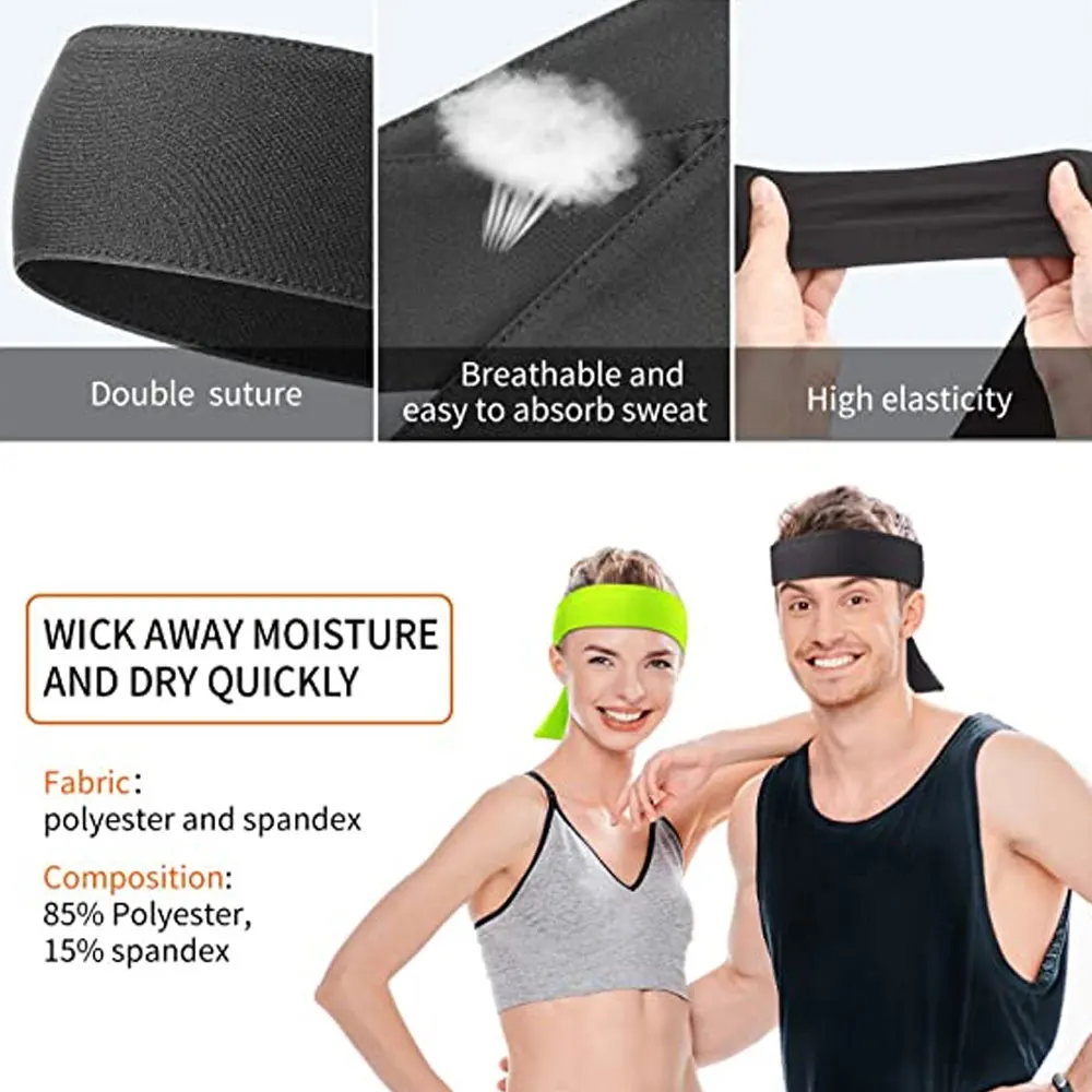 Wholesale Tennis Tie Headband Hair Band Unisex Dry Head Tie Sport Back Headband for Basketball Running Tennis Karate Athletics
