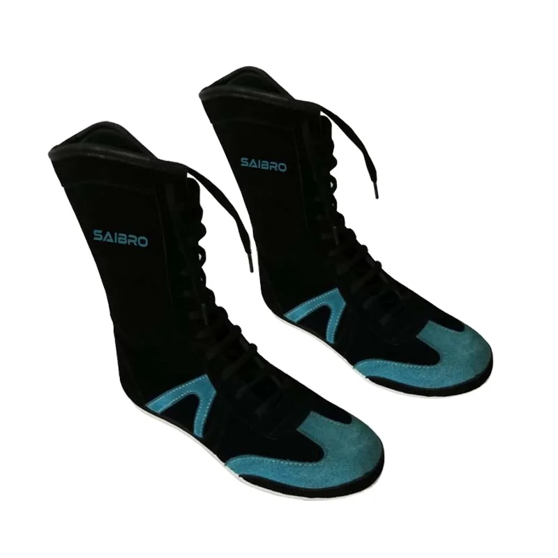 Professional High Quality Men Breathable Mesh Boxing Shoes High Ankle Kick Boxing Wrestling Shoes