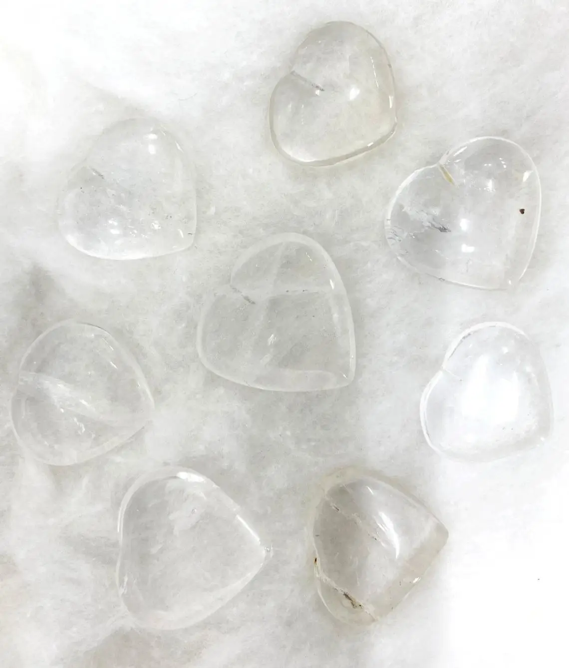 Wholesale NATURAL Gemstone CLEAR QUARTZ HEALING Crystal PUFFY HEART