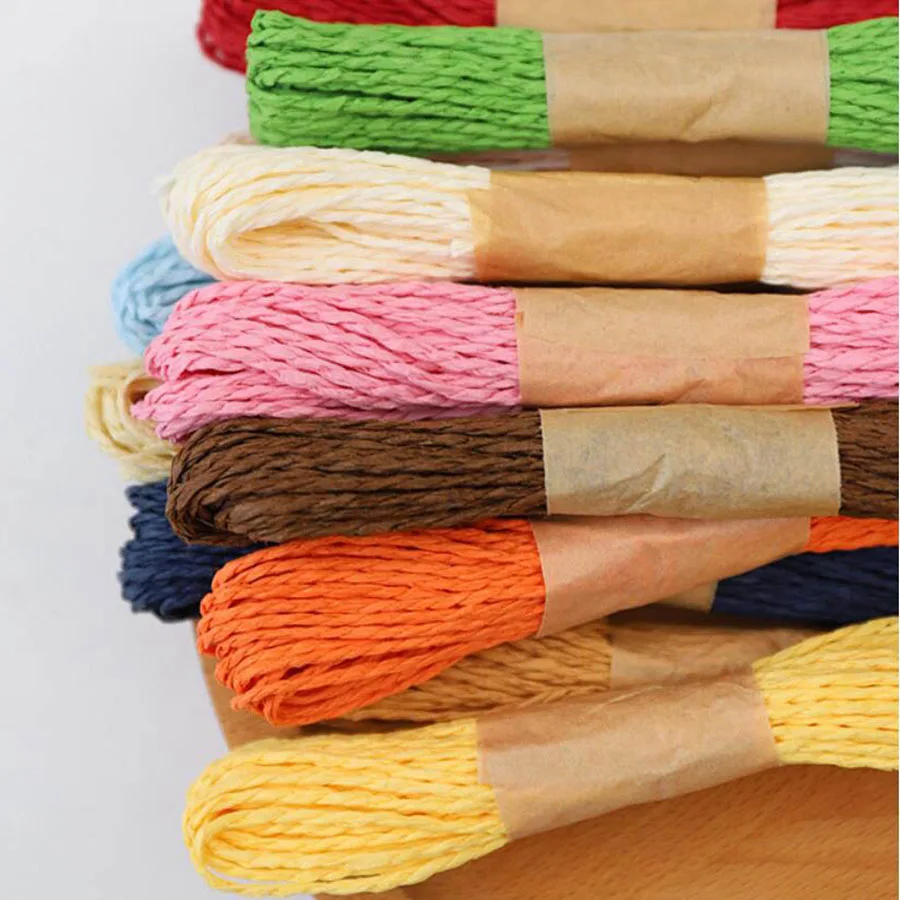 Colorful Rafi Double Strand Soft Creative Thin Paper Rope Painting Kindergarten Handmade Weaving