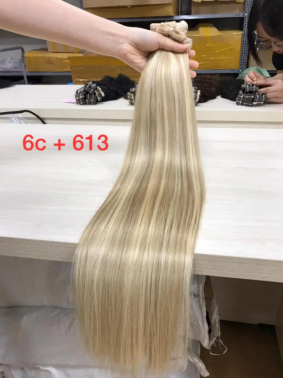 Remy Virgin Invisible tape in Luxury human raw hair weaving seamless from Big G Hair Company