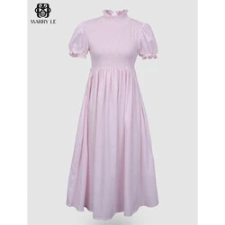 PINK SHIRRING WOMEN DRESS wholesale women clothing Top Casual OEM ODM Customized clothing - MD532