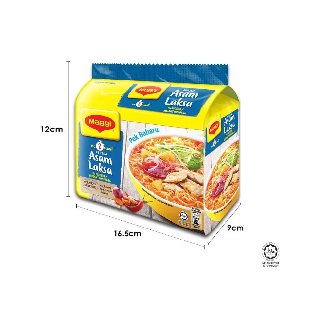 INSTANT NOODLES MAGGI 2 MINUTE ASAM LAKSA 2-MINN [12 x 5 x 80g] FAST EASY HOME COOKED MEAL HALAL WHOLESALER MALAYSIA