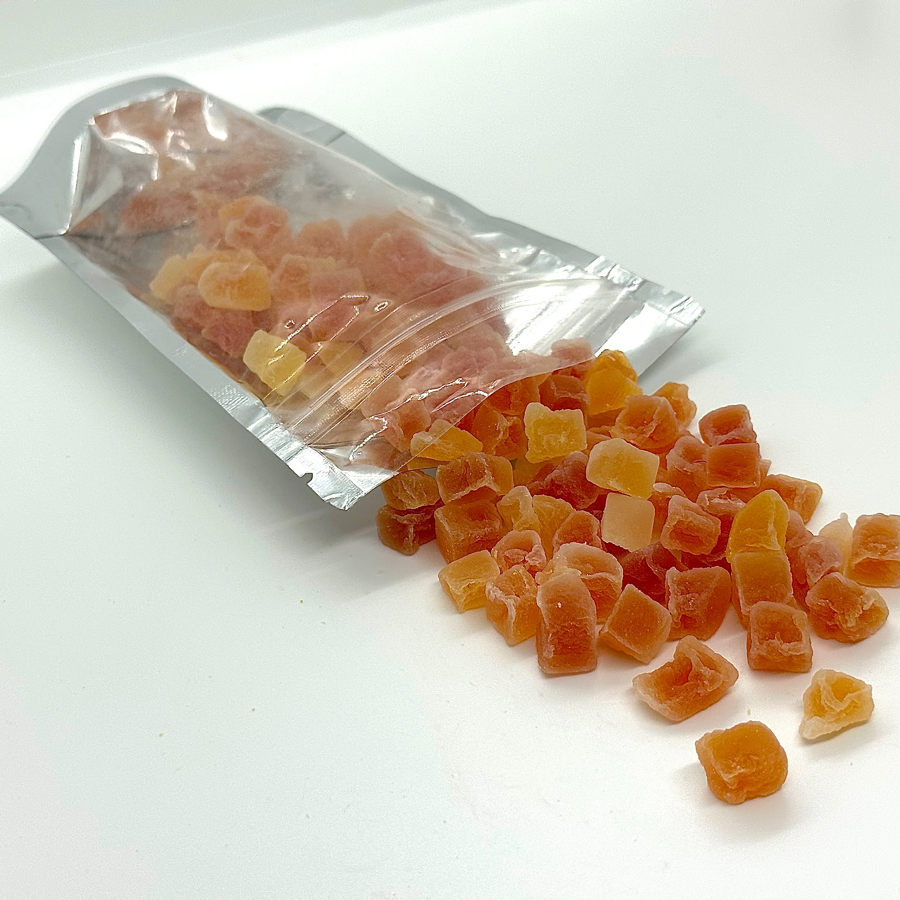 Papaya Dice dried fruits exported from Thailand manufacture by Siang Heng Factory