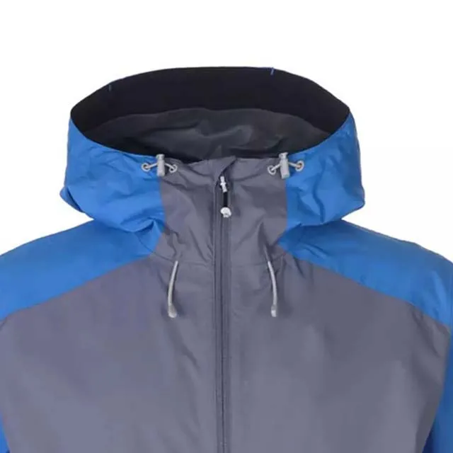 Outdoor Rain Wear Water Proof Jackets Blue and Grey Custom Colors 100%Cotton Nylon Gym Fitness Zipper Unisex Rain Jacket 2022