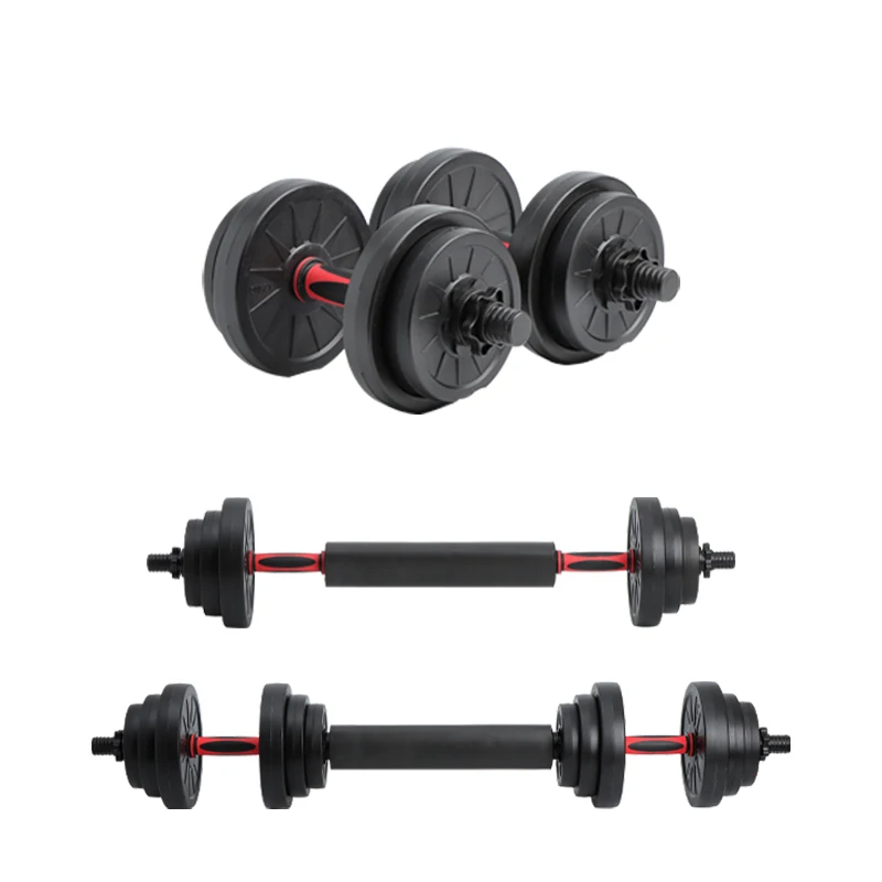 YES OR NO Custom Life Fitness 10 Kg 20Kg 30Kg Pvc Concrete Plastic Dumbell Set Cement Adjustable Dumbbells