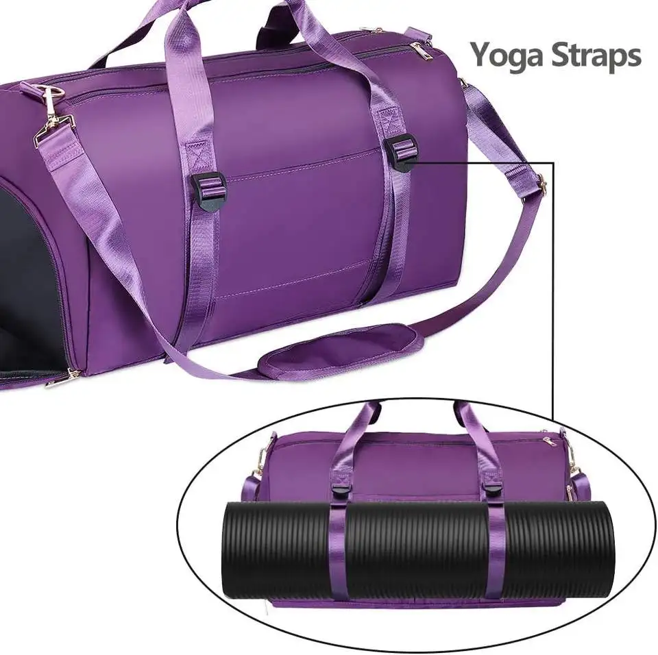 Custom large waterproof women mens workout weekend sport gym fitness bag with wet compartment