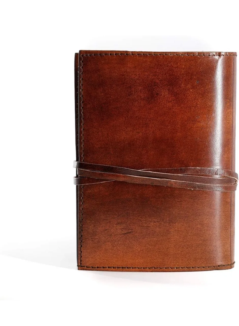 Leather Journal Writing Notebook - Antique Handmade Leather Bound Daily Notepad For Men And Women Diary Large 7 X 5Inches