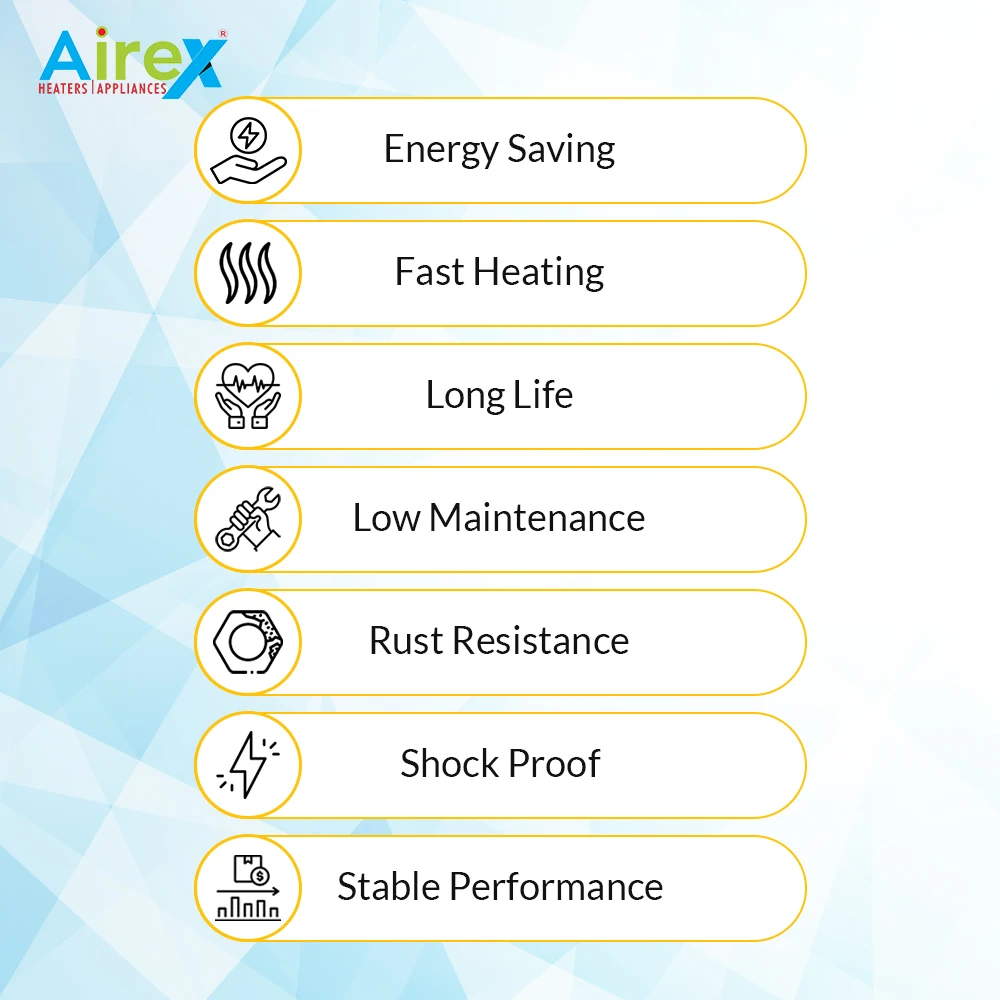 Airex 30-Inch U-Shape Tubular Air Heater Element 1500 Watt for Industrial Ovens Hot Case Griller Machine Electric 220V Voltage