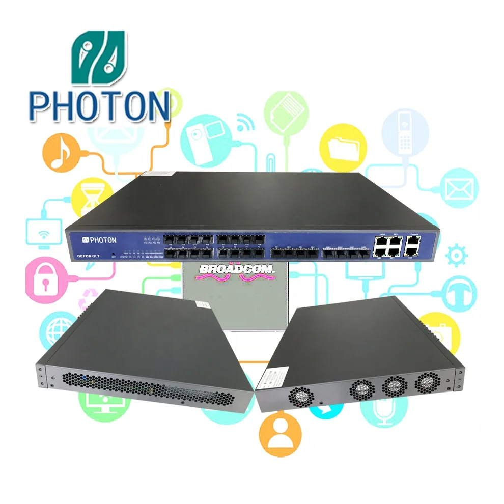 Fiber Optic L3  16 Pon Ports+4*10GE+4GE SFP+4GE RJ45  EPON OLT