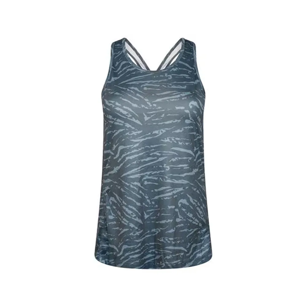 Fit And Flexibility Zebra Lining Tank Top For Women Digital Printing Short Sleeves With Ribbed Neck Yoga Tank Tops For Women