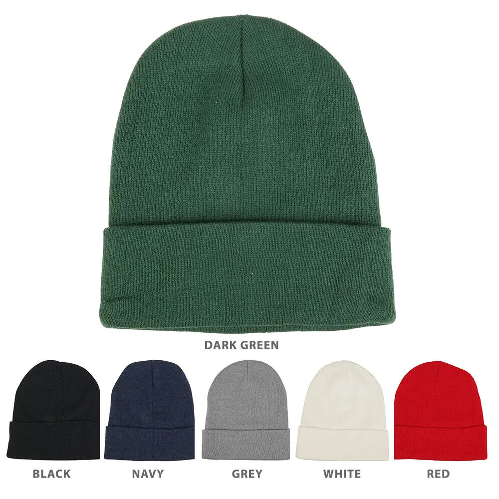 New Soft Vintage Knitted Superior Cotton Blend Knit Long Cuff Winter Beanie Hat Organic Cotton Beanie ny Beanies Unisex