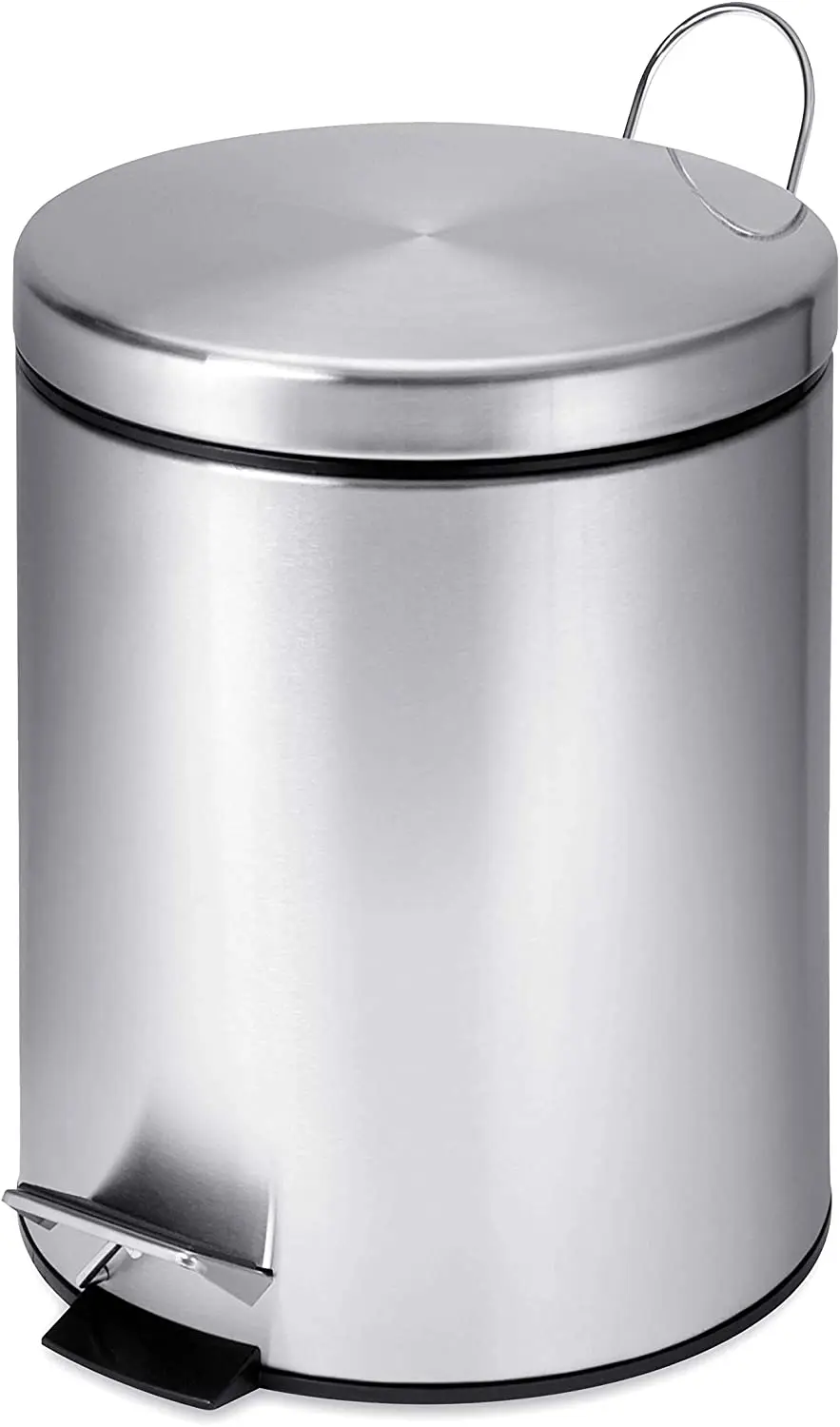 Wholesale Manufacturer household garbage can flat lid stainless steel trash can waste bin kitchen round