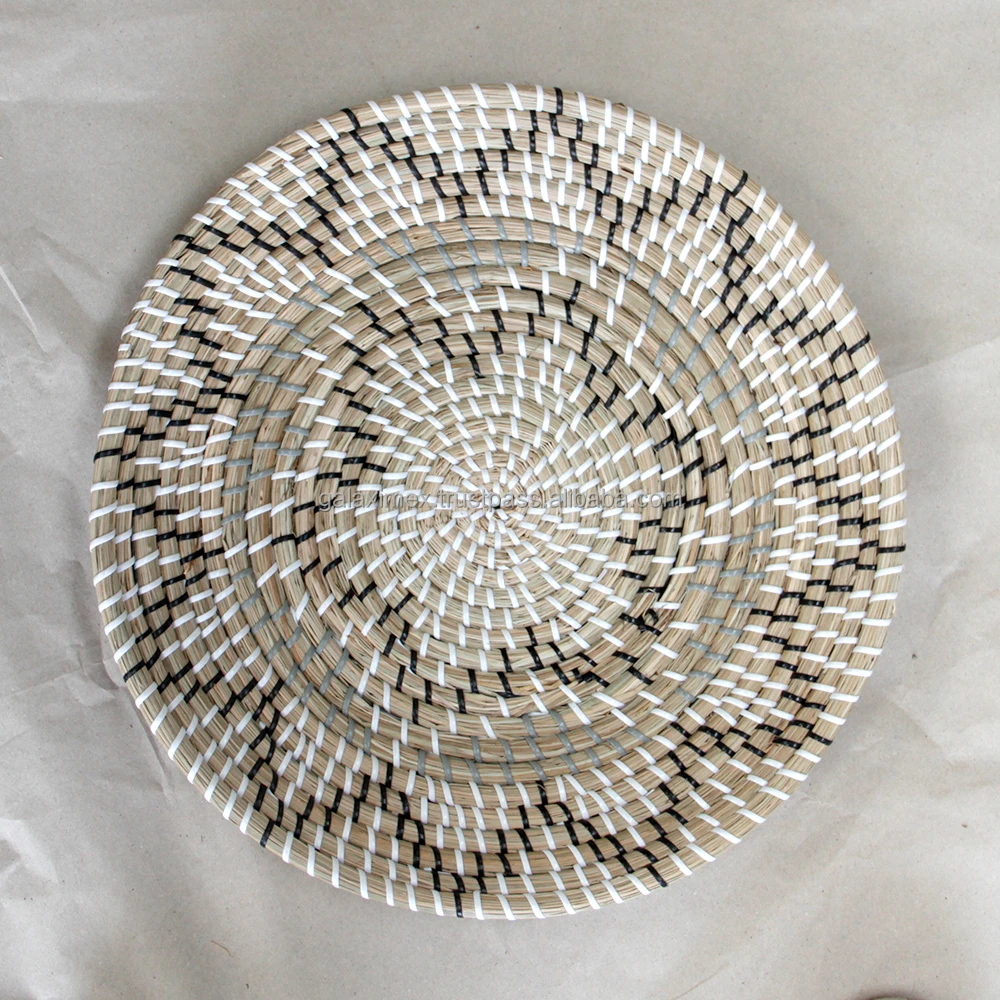 Top Selling Cheap Price Wholesale Seagrass Wall Natural Boho Home Decor Seagrass Woven Wall Basket Decorative Wall Art Baskets