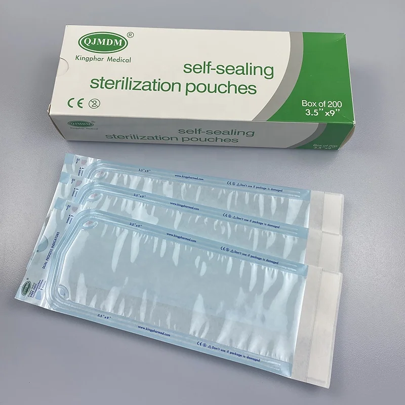 Popular Dental equipment used Dental Sterilization Flat Reel Pouch Sterile Pouch Manufacture Self Sealing Pouch