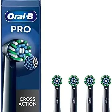 Oral-B Pro Cross Action Electric Toothbrush Head, And Angled Bristles for Deeper  Removal, Pack of 4 Toothbrush Heads, White