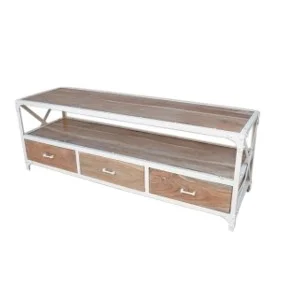 Classic Design Industrial Plasma Tv Unit Whitewash Style Living Room Luxury Designer With Drawers Bulk Products Home Furniture