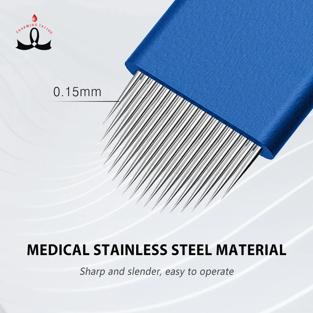 Lushcolor High Quality Blue Factory Price  Microblading 0.15mm NANO Flex MicroBlade Tattoo needles For Tattoo Microblading
