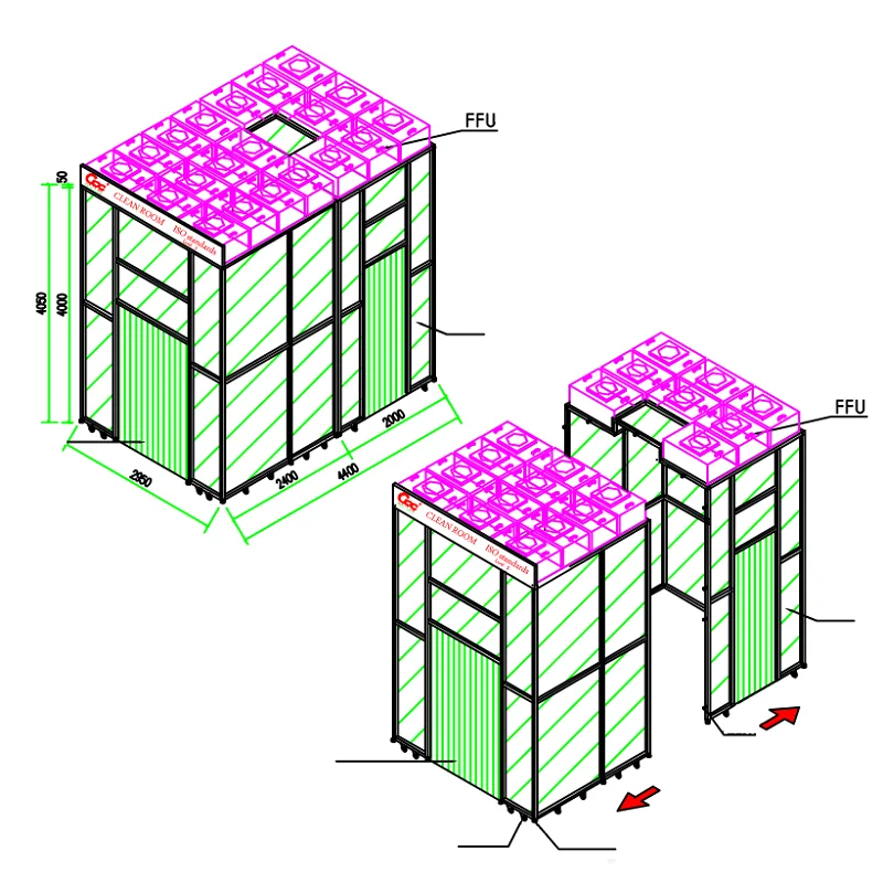 Cleanroom Air Handling Units iso 8 Clean Room Air Shower Cleanroom
