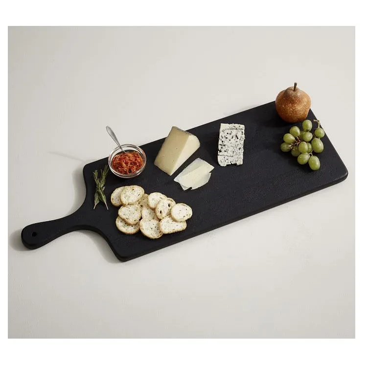 High functional Natural Wooden Chopping Board BBQ Acacia Wood Board Black Dinner Wooden Cutting Boards