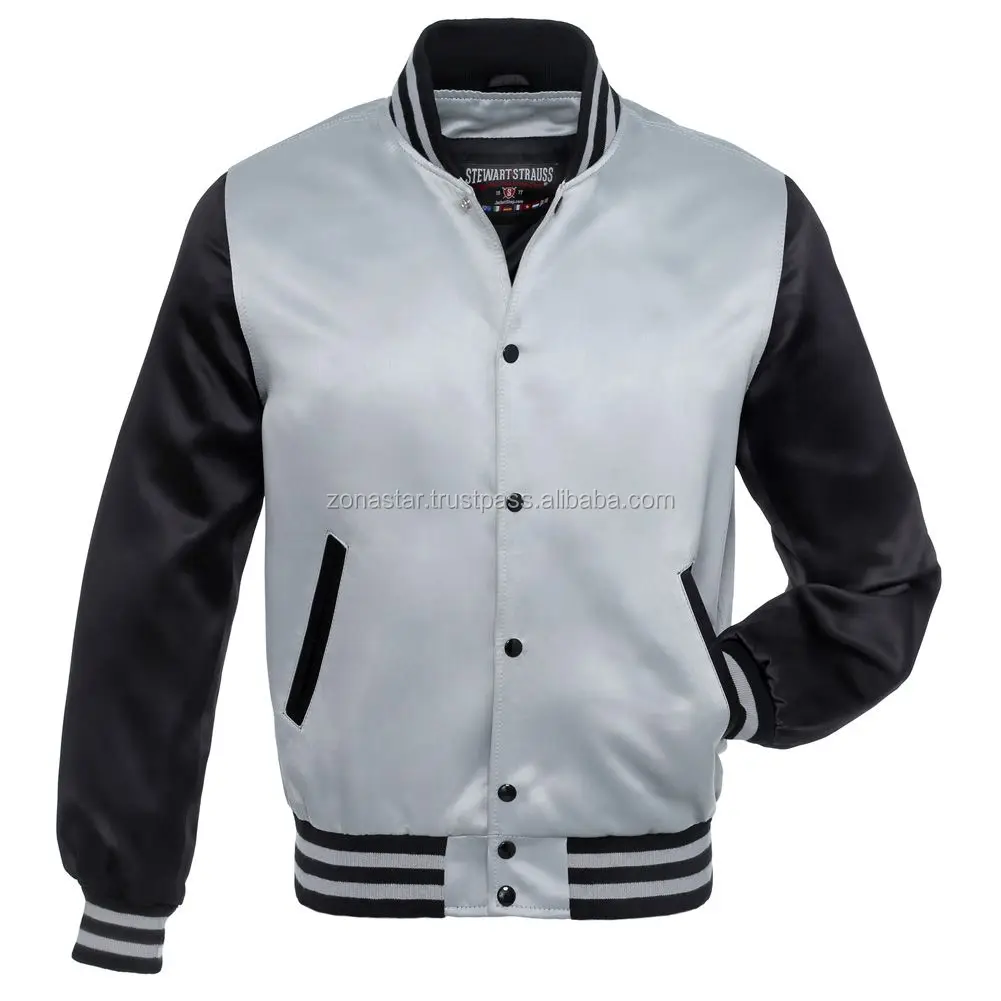 American Varsity Letterman College Baseball Bomber Professional Quality Satin Silk Baseball Bomber Varsity Winter Jackets
