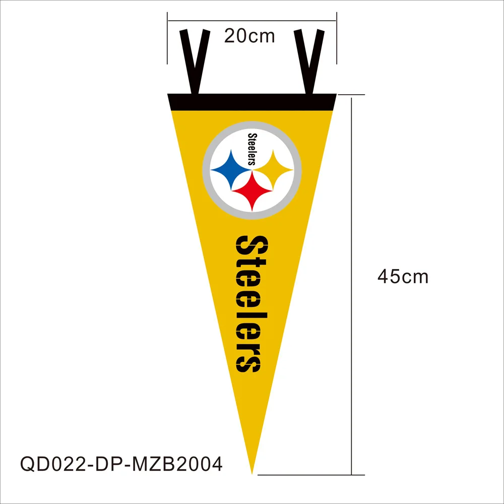 Promotion Advertising Sports Custom Felt Triangle Flag Pennant Banner NFL Football Fans Triangle Flag Banner