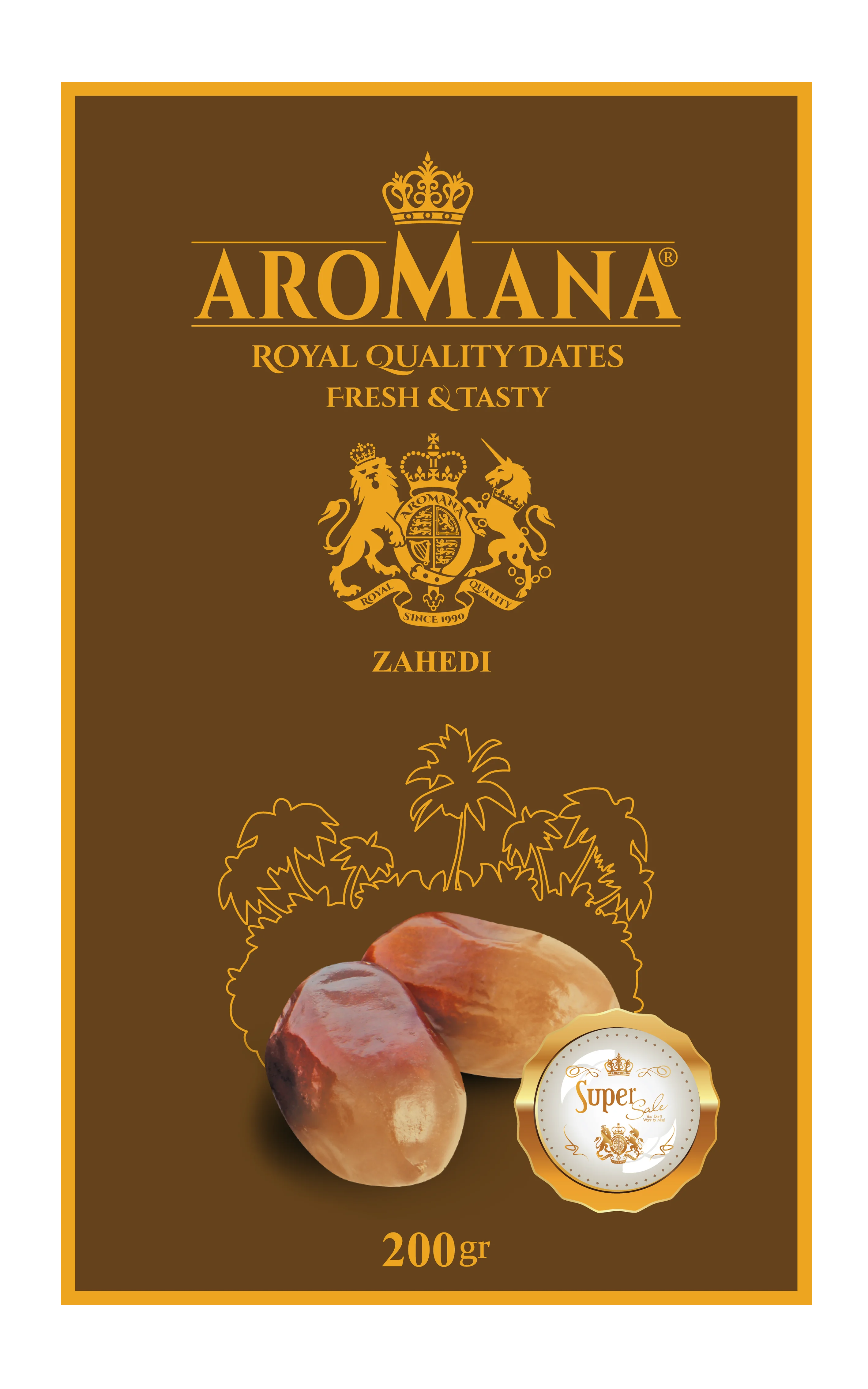 Brand New Organic Products Dried Tropical Exotic Fruit Aromana 200gr Zahedi Dates Healthy Snack Premium Package High Quality